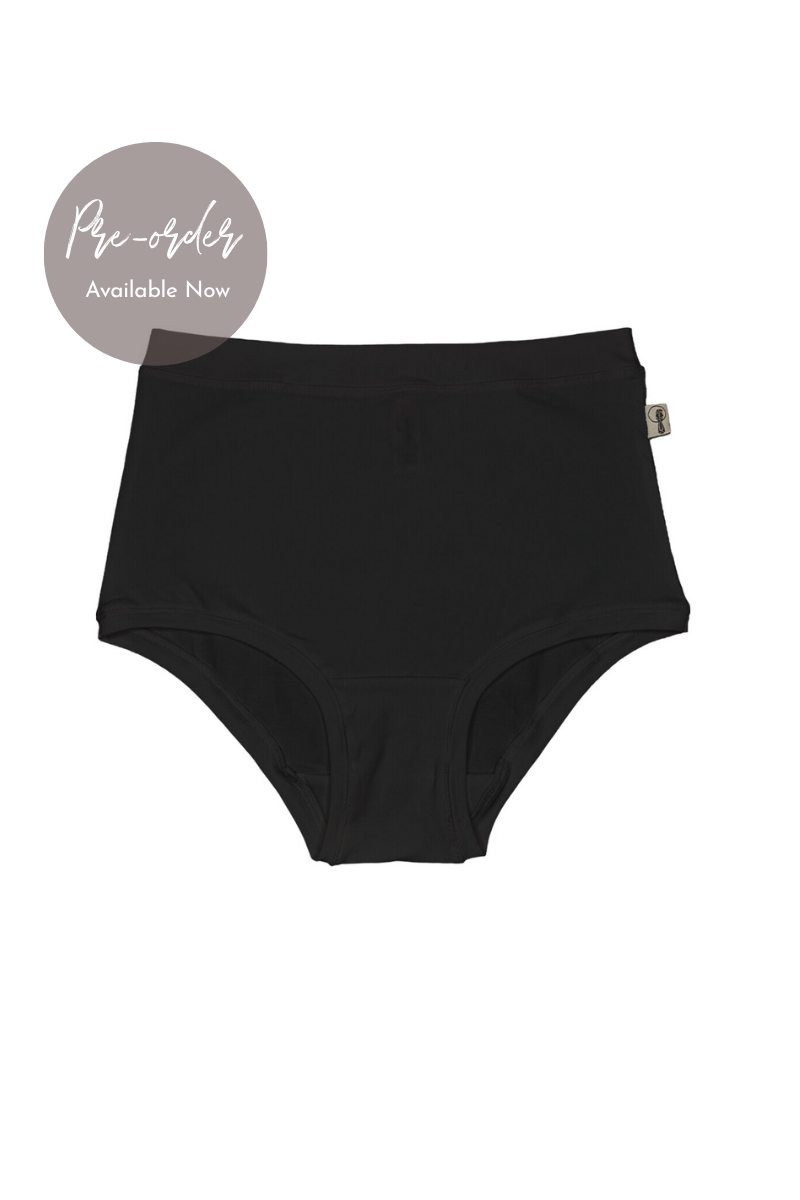 Organic Cotton High-Rise Full Brief - Black