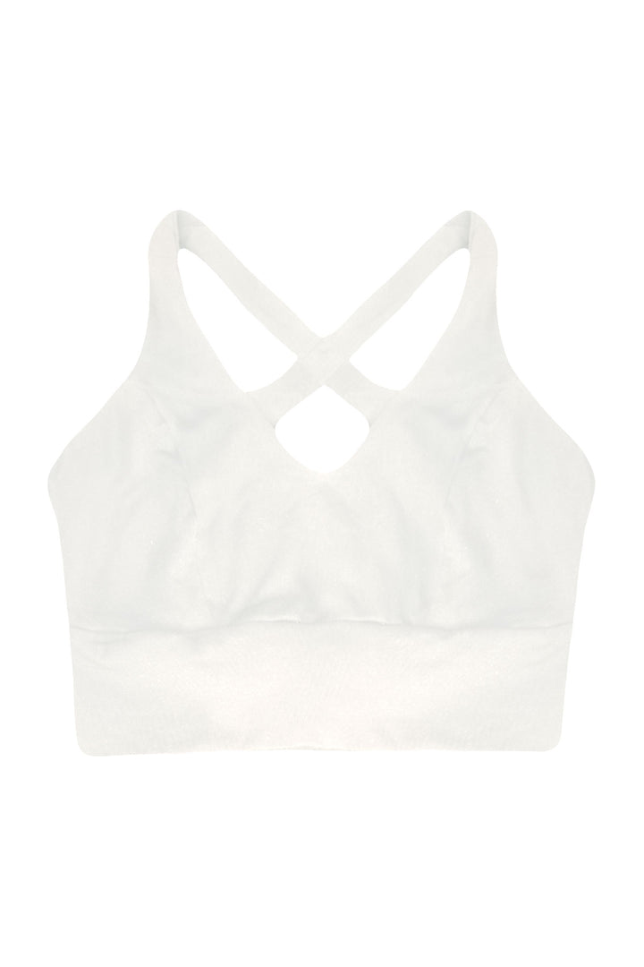 Shanti Crop Bra – F–G Cup – Cross Back – Natural