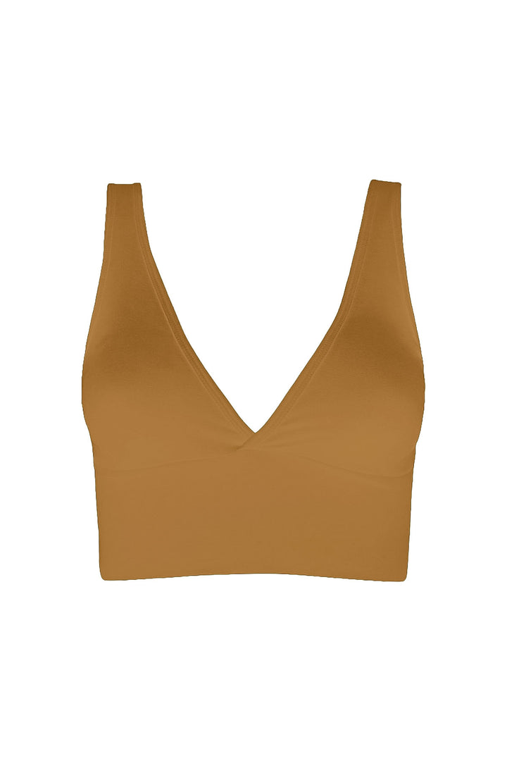 crop bralette in marigold yellow colour, eco intimates