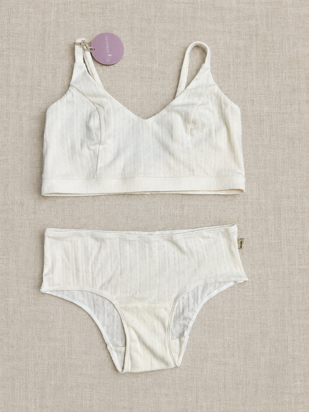 Pointelle Siane crop & Briefs (sample) | Size XL