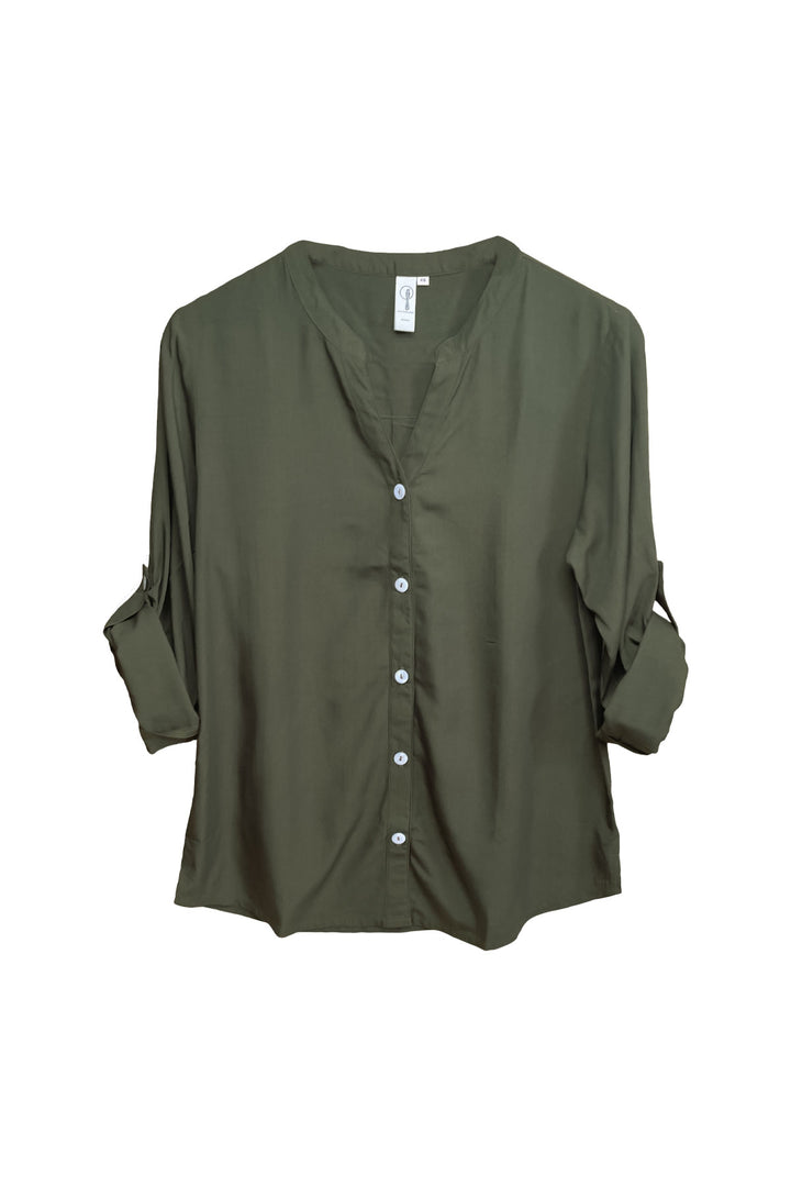 Sunday bamboo PJ shirt in Olive