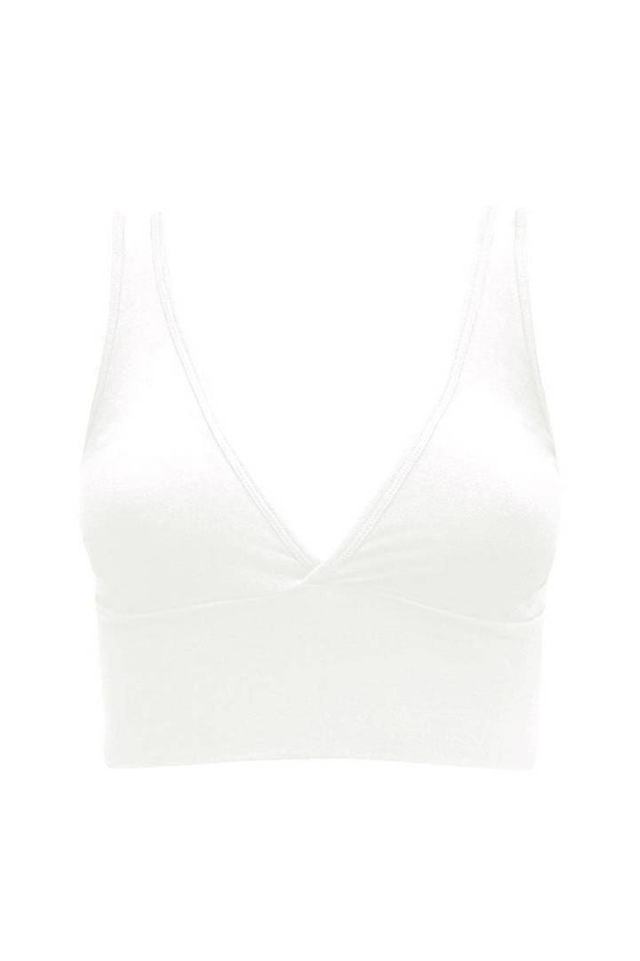 White bralette on a white background