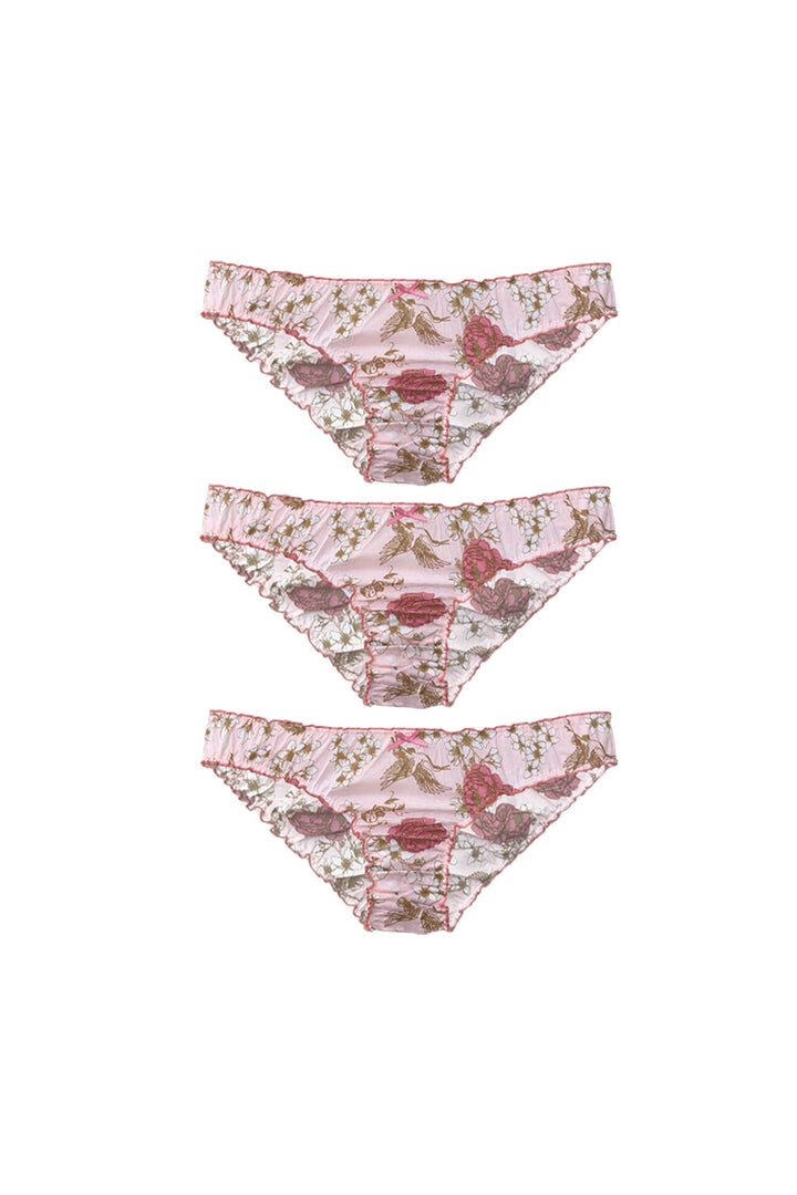 RUFFLE KNICKER ORGANIC TRIO IN CHINOISERIE