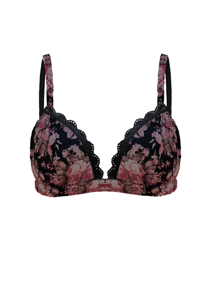 Bella cotton bralette in dark rose