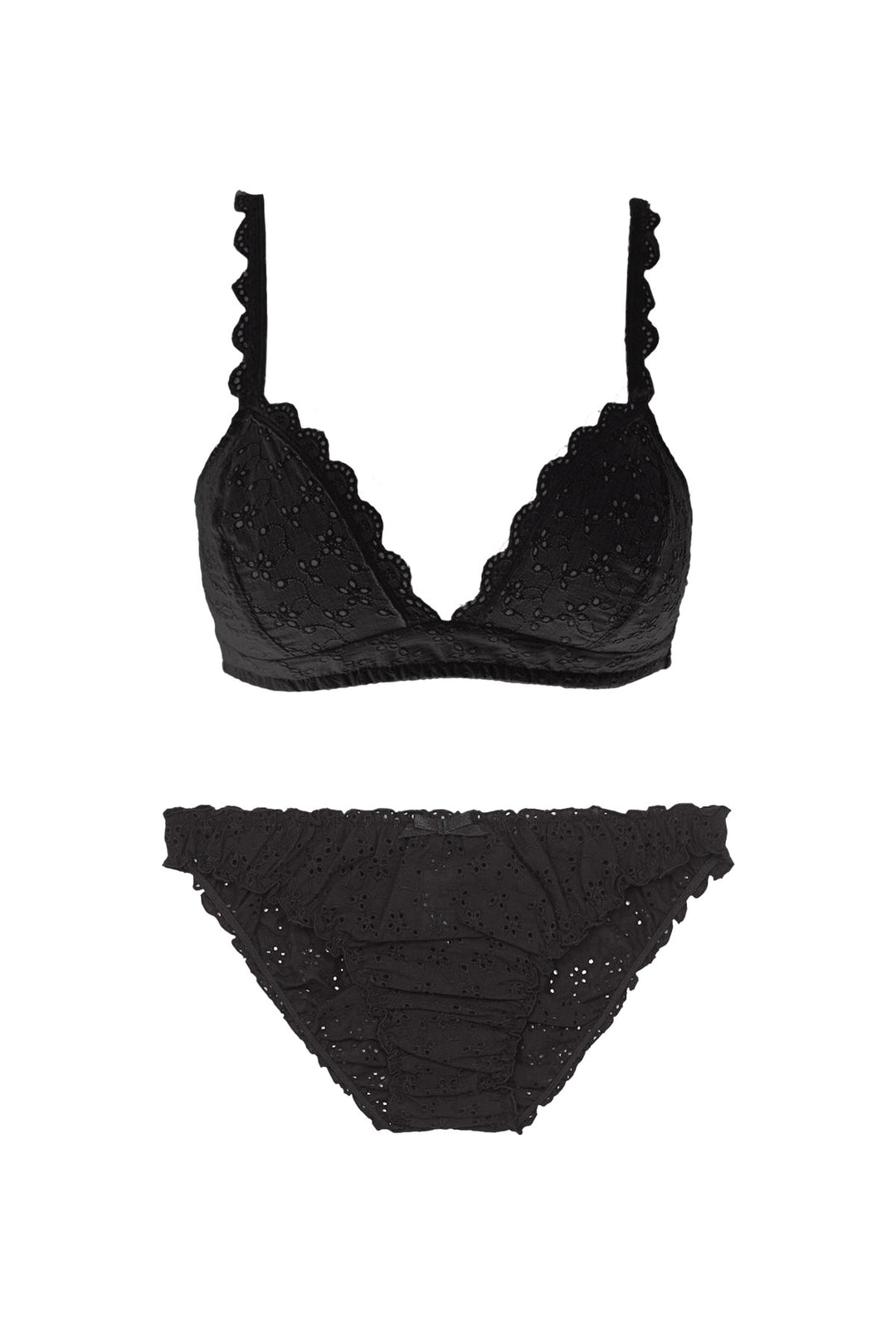 Georgia broderie anglaise lingerie set in black