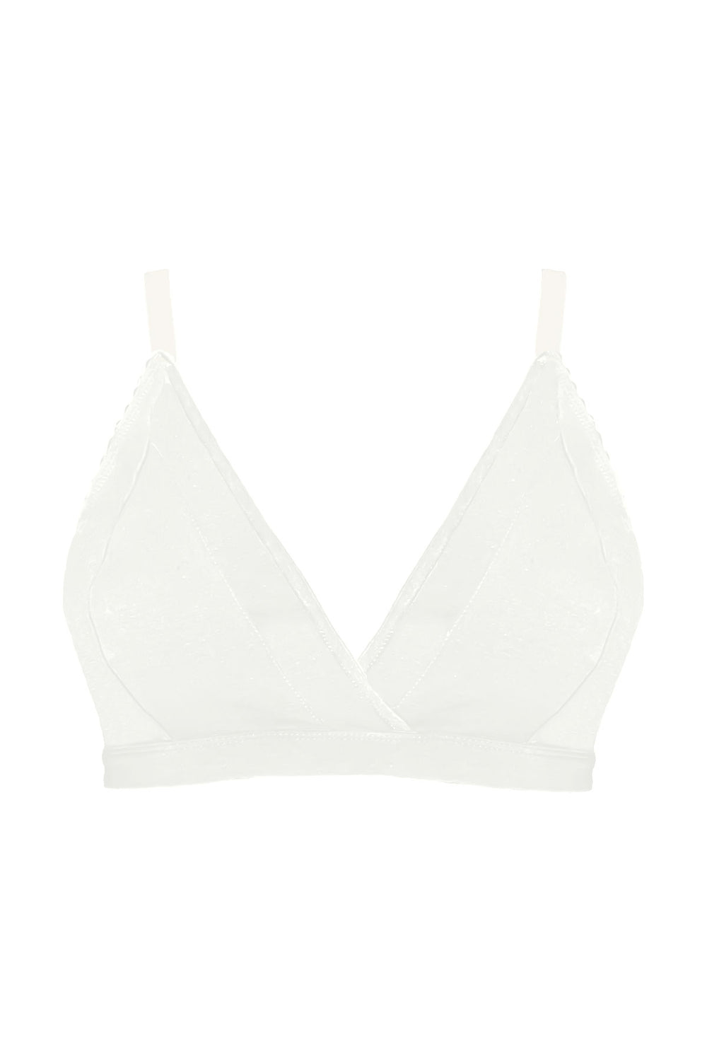 product image of natural white Full cup bralette, organic cotton bralette, bra for large bust, cotton bra