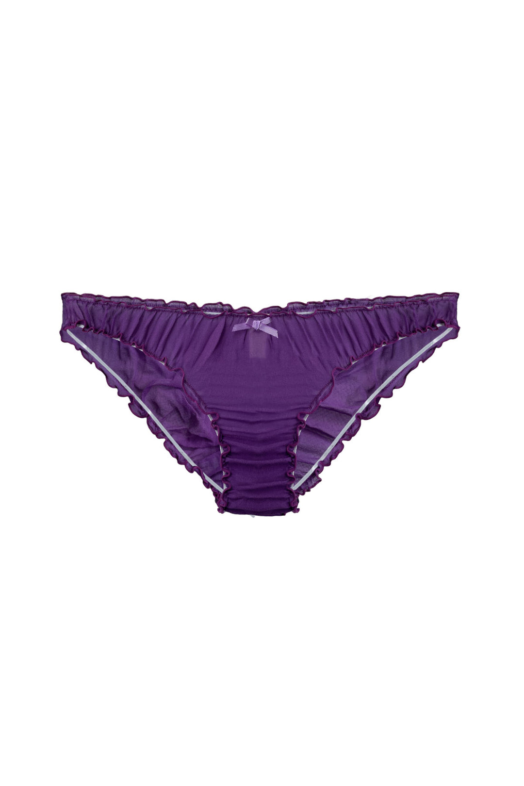 Ruffle knickers in silk chiffon in violet