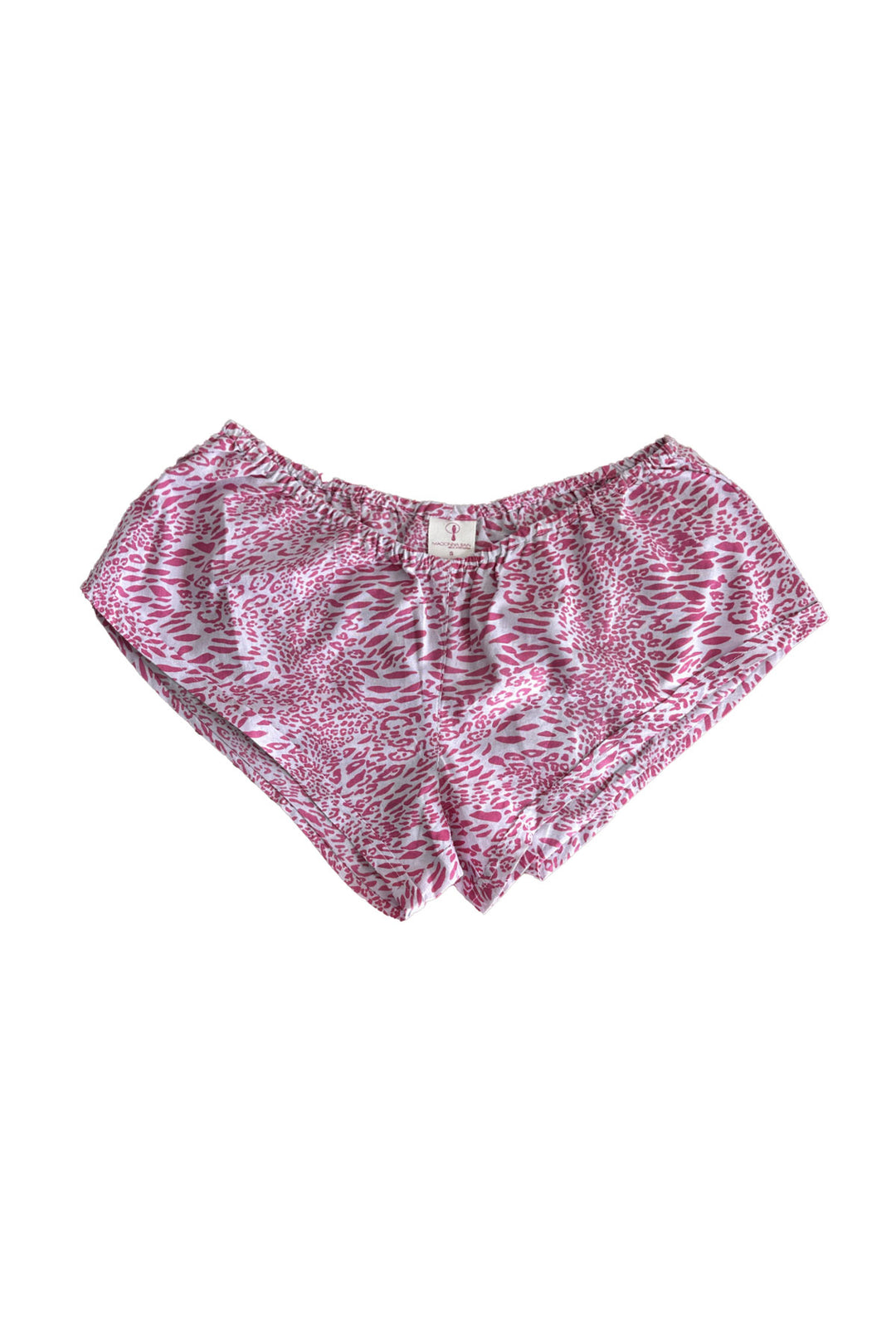 flatlay of cotton french knickers in pink animal print