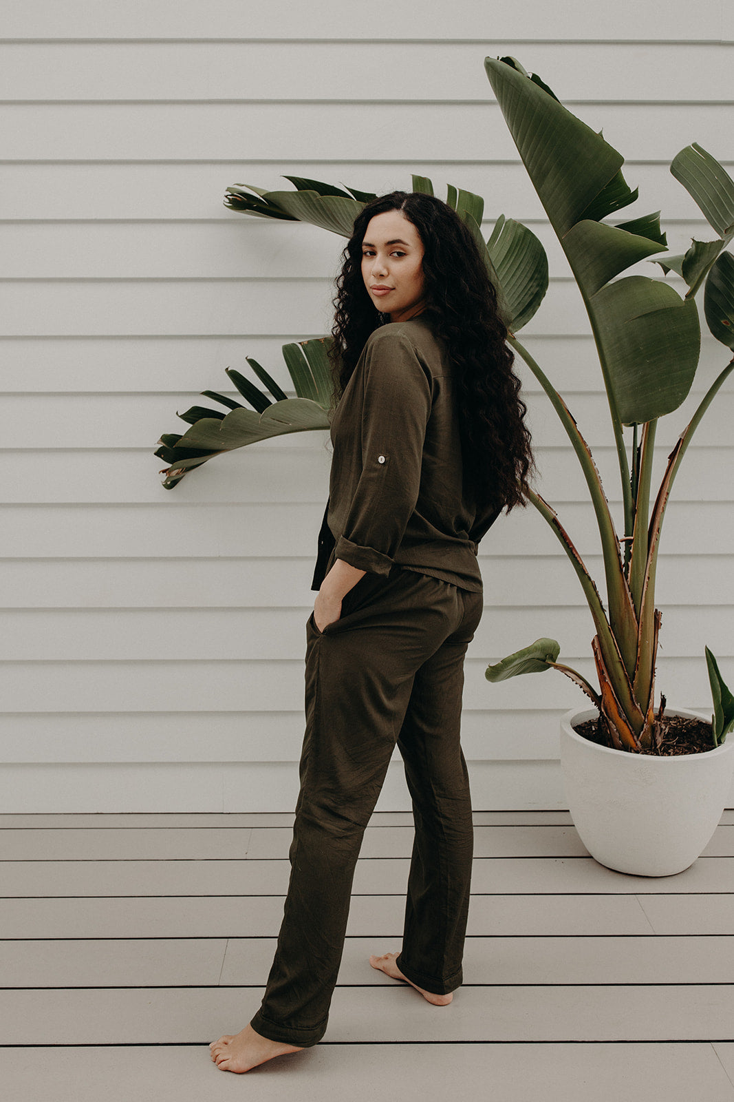 Sunday bamboo PJ pants in Olive