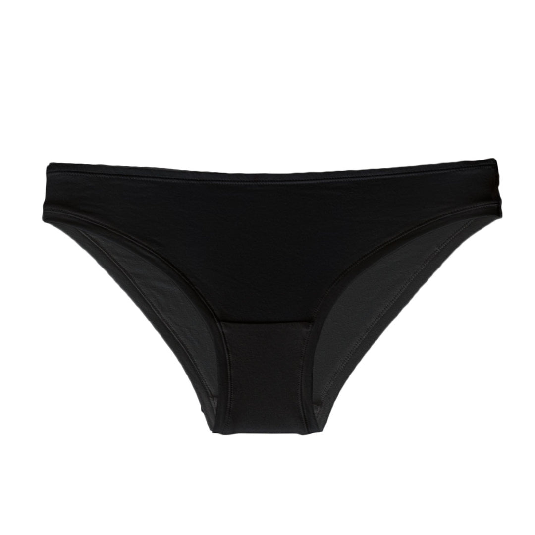 black cotton underwear, bikini style underwear, basic briefs, organic basics