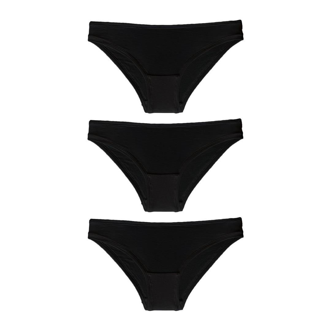 Bikini style brief in black - 3 pack - Eco Intimates