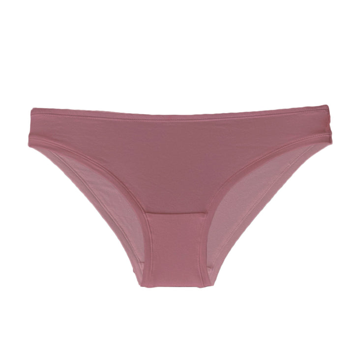 front view of bikini knickers in organic cotton in pink
