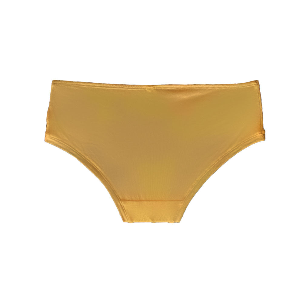 Back view of Mid-rise boyleg brief in marigold - Eco Intimates