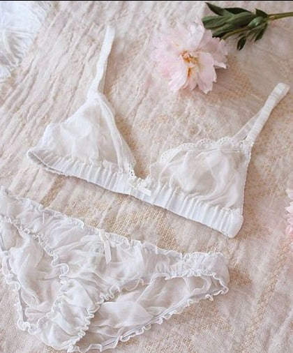z Silk chiffon lingerie set in ivory (made with bundles app)