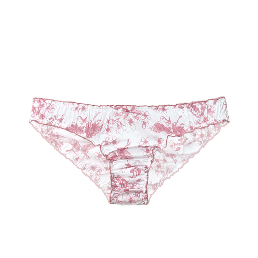 pink cotton floral print underwear