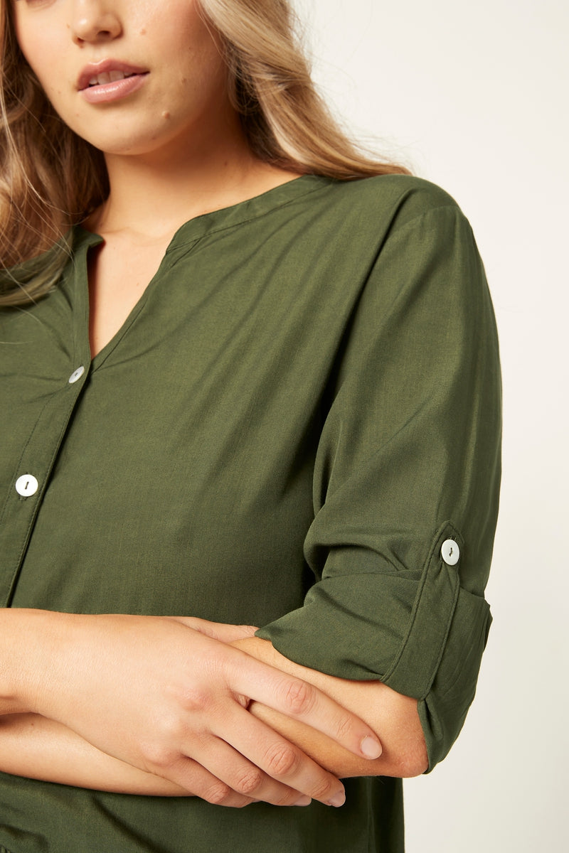 Sunday bamboo PJ shirt in Olive