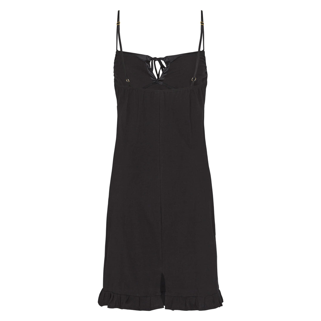 organic cotton slip dress in black, cotton clothing, organic cotton sleepwear, 