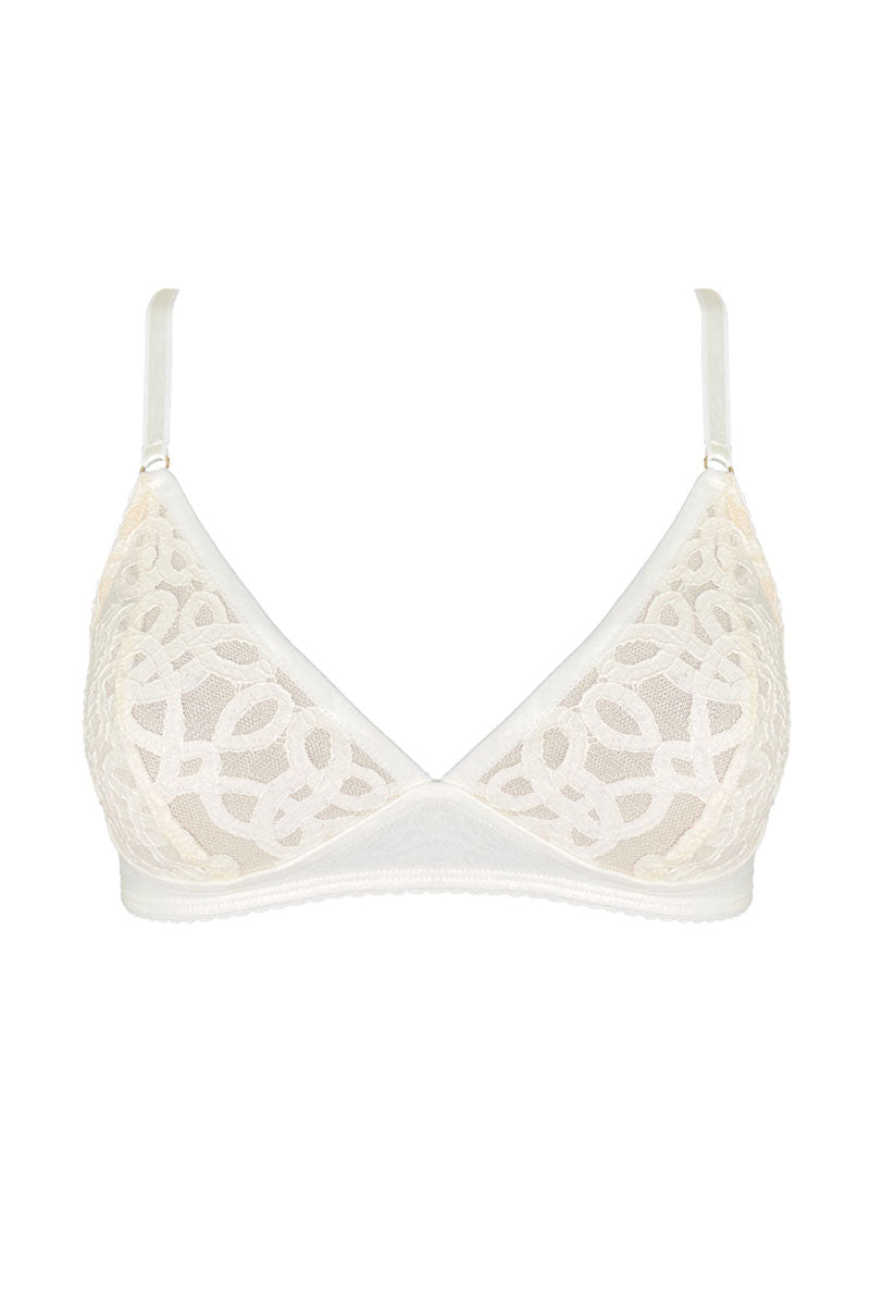 Soft cup bra in organic cotton and lace, lace bralette, eco intimates