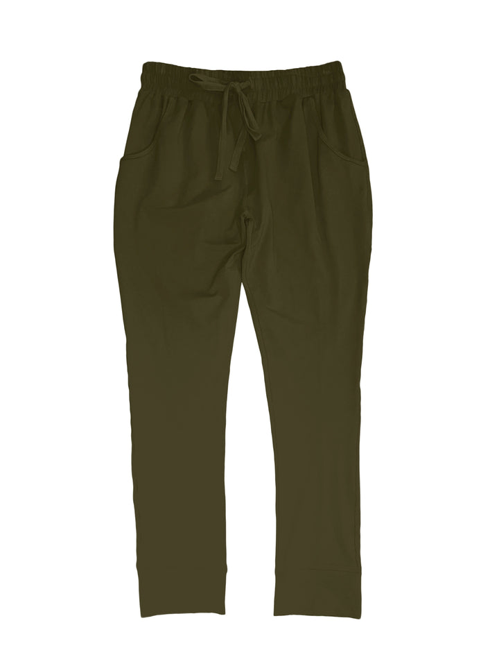 jogger pant in bamboo in olive green