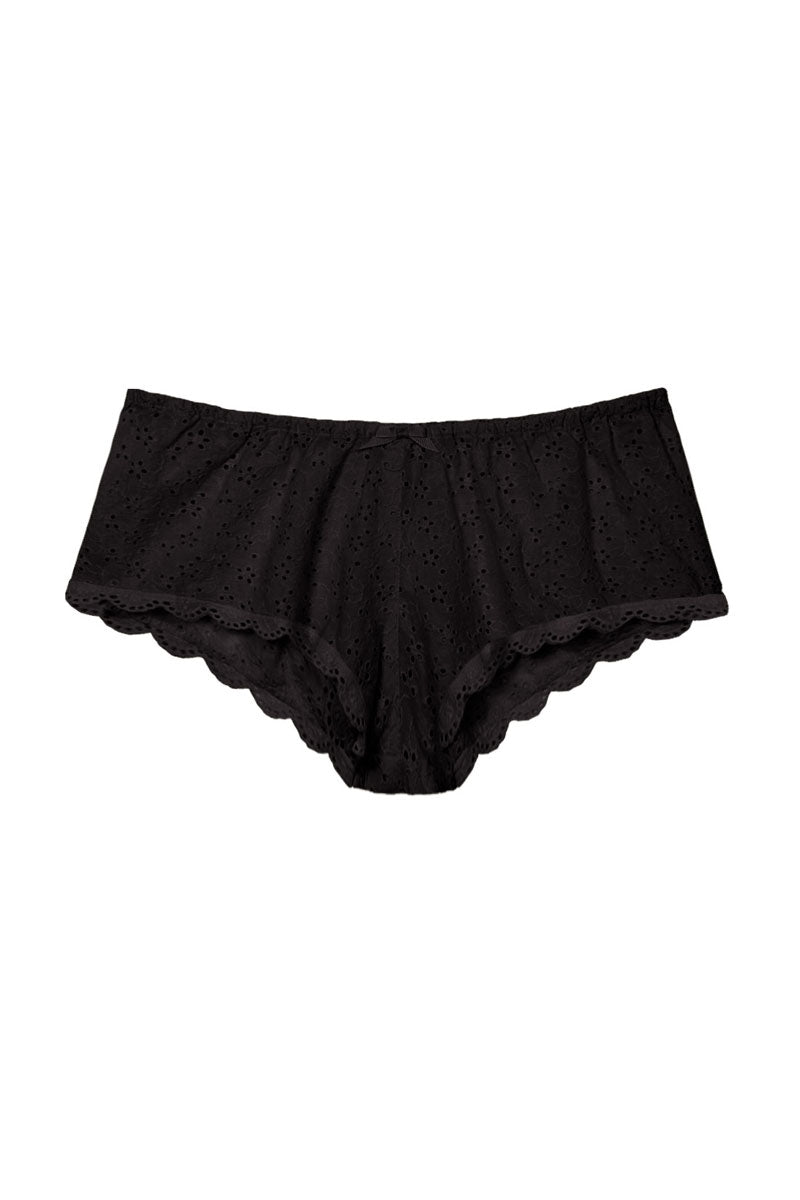 Broderie anglaise French knickers in black