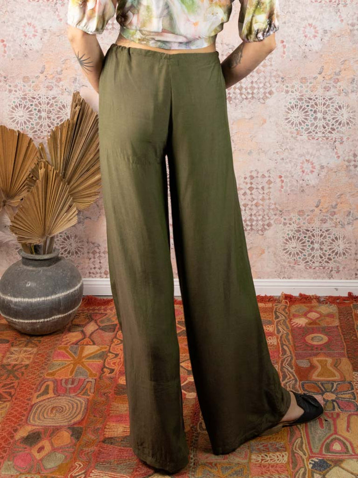 Lounge pants in silk-linen (EXTRA LONG Length)