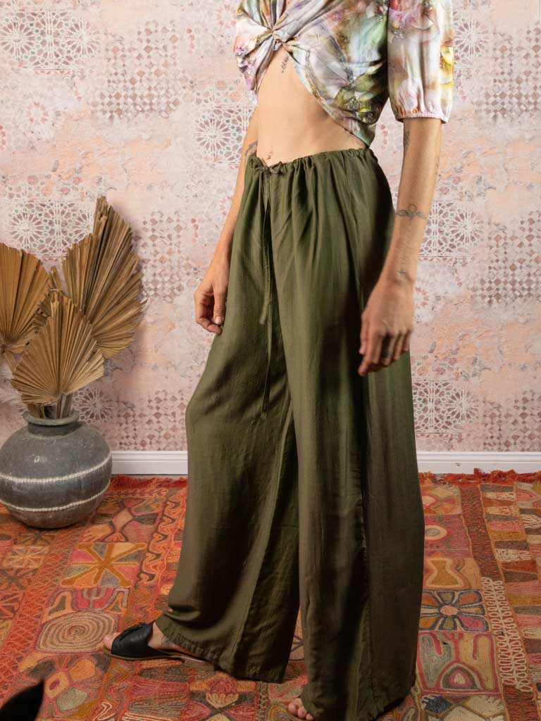 Lounge pants in silk-linen (EXTRA LONG Length)