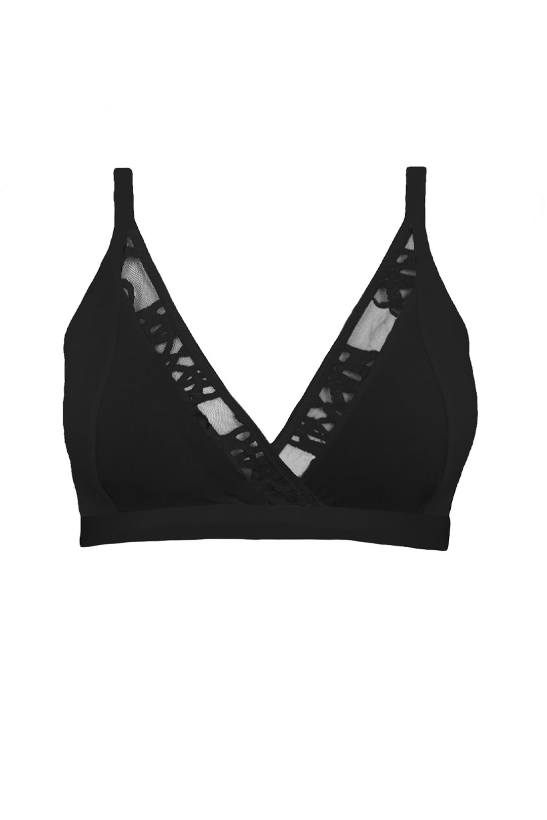 Full bust organic bralette with lace in black- Eco intimates – Eco