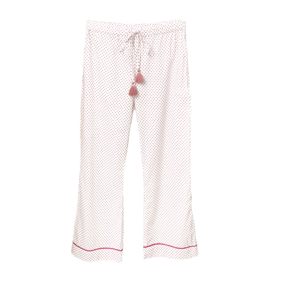 Pyjama pants in organic cotton polka dot print