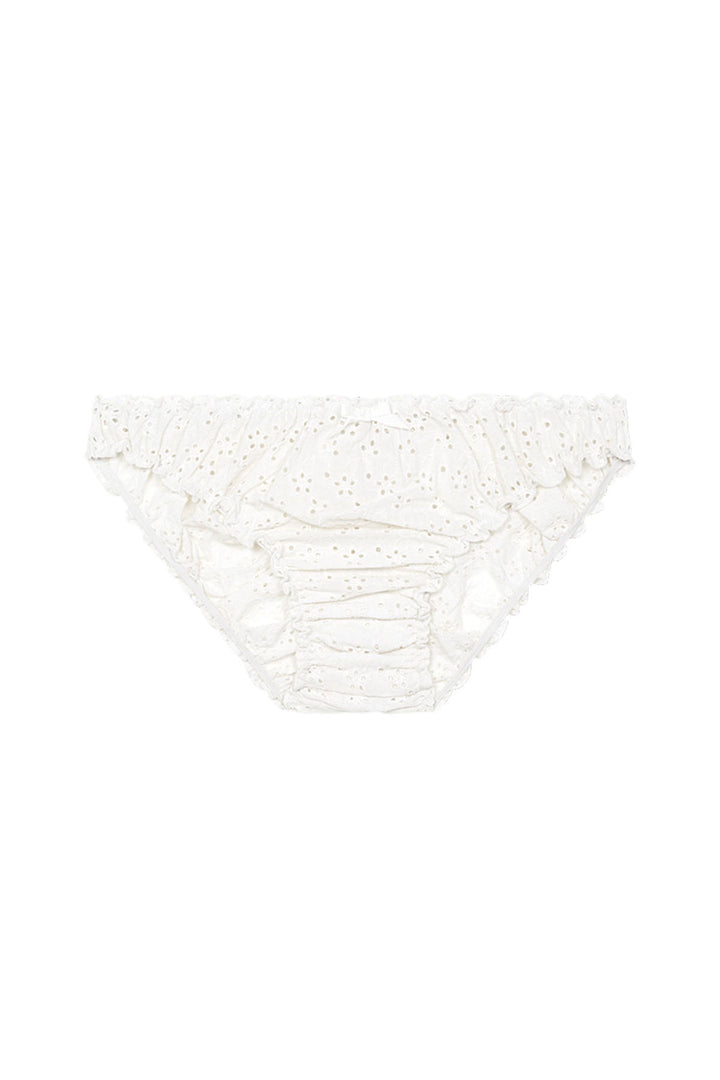 Broderie anglaise ruffle knickers in white