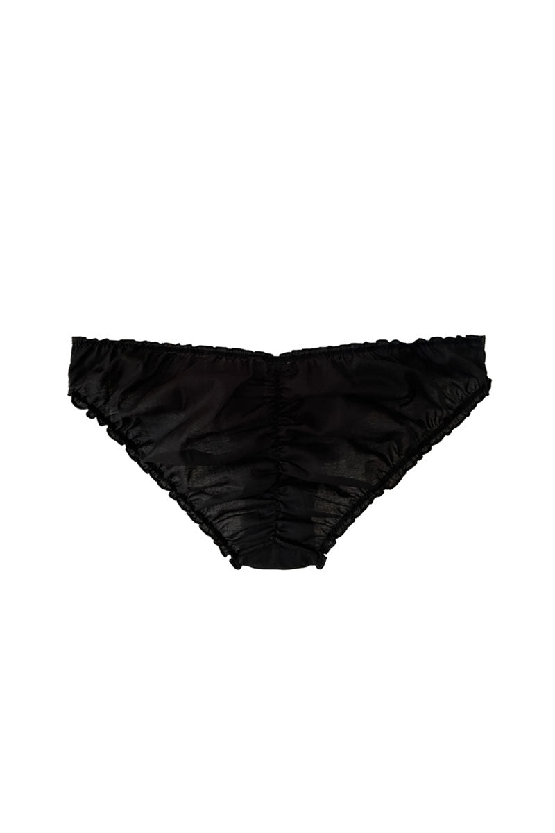 back view of black organic cotton underwear