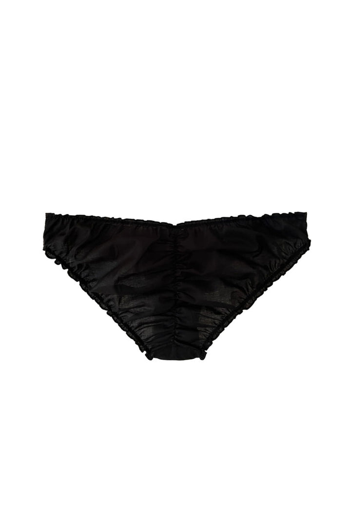 back view of black organic cotton underwear