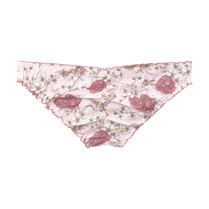 back view of organic cotton underwear with floral design