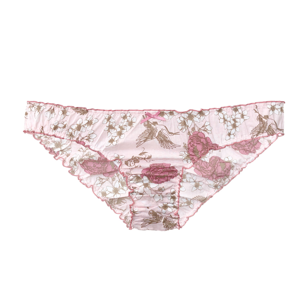 floral organic cotton underwear with frill edges