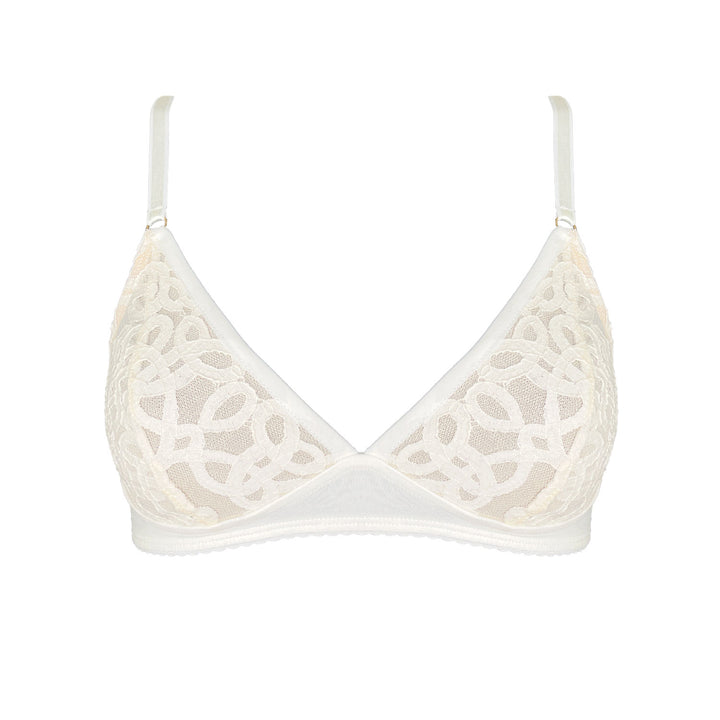 Stella bralette with lace in natural