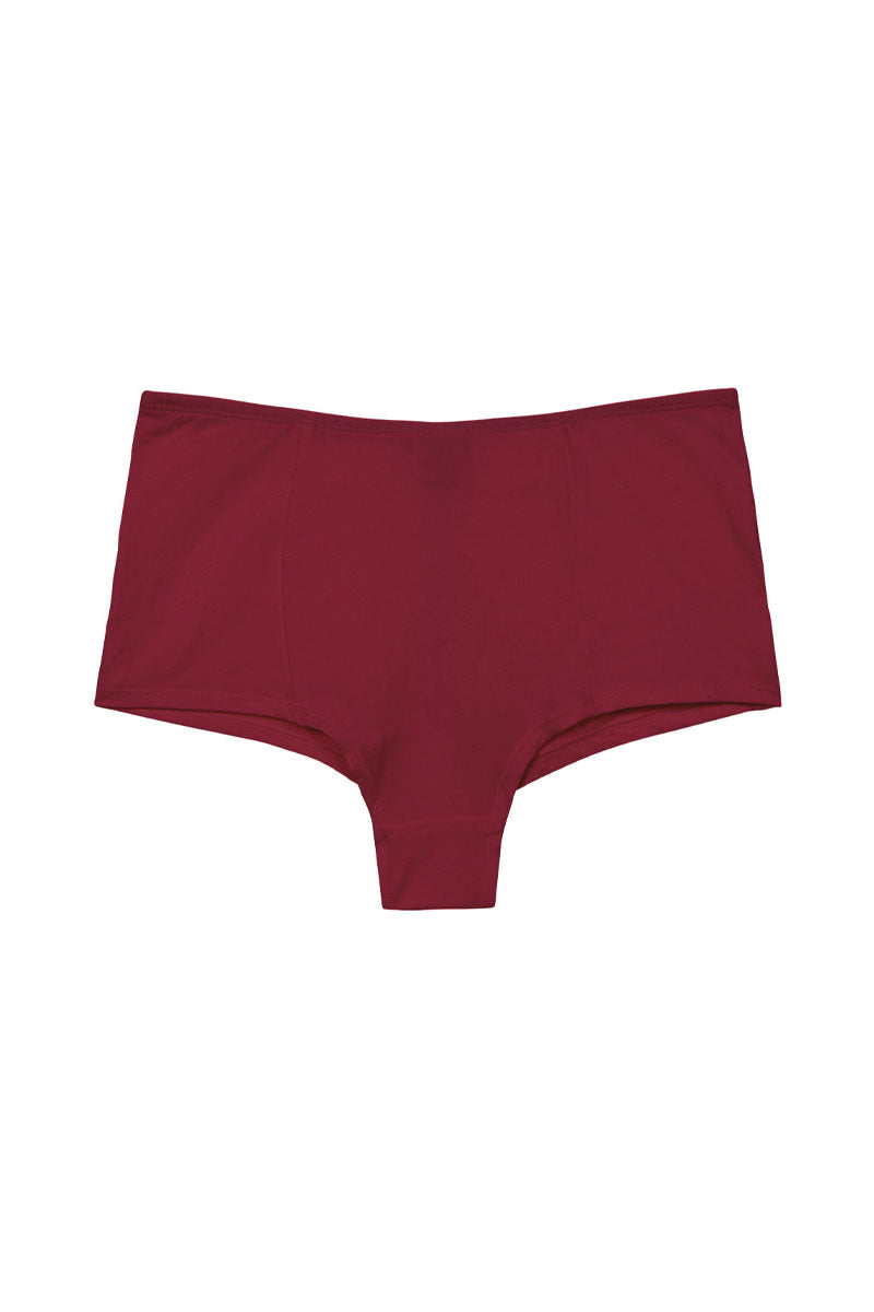 flat lay of red high waisted underwear
