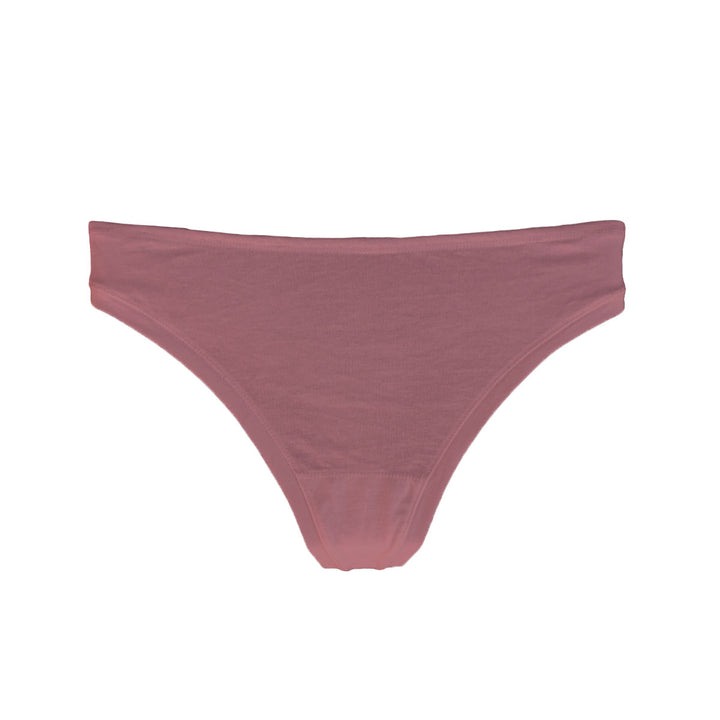 front view of organic cotton thong in rose pink colour