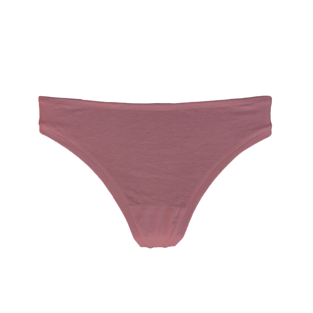 front view of organic cotton thong in rose pink colour